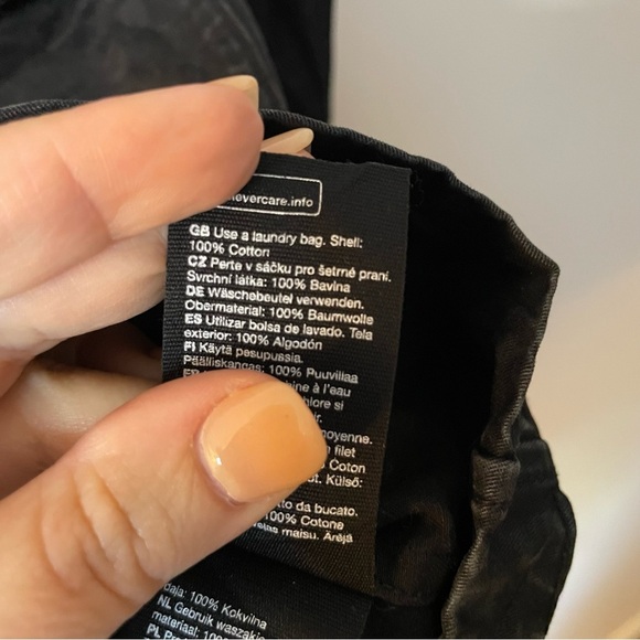 & Other Stories Puff-Sleeve Button Detail Denim Mini Dress in Washed Black sz 8 - Picture 6 of 10